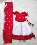 Rayon embroidered net rice ceremony lehenga for babies, Indian traditional attire with embellishments