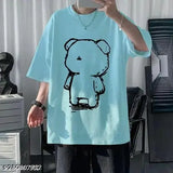 Oversize women's cotton t-shirt, solid pattern, XS to XXXXL sizes available