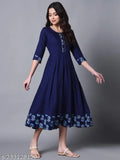 Rayon three-quarter sleeve kurta/kurti, solid design, Indian craftsmanship for special occasions