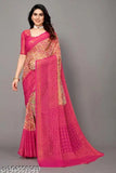 Chiffon printed saree with unstitched blouse, vibrant multi-color design, Indian ethnic wear for women