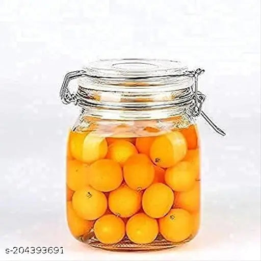 Clear, 100% borosilicate, airtight dry fruit jars (10in x 10in) - Pack of 4, made in India