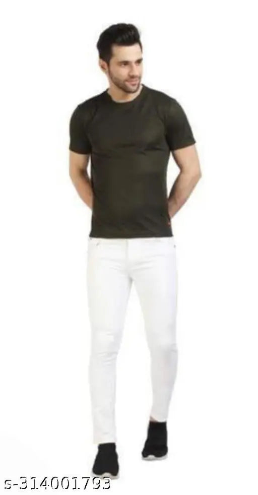 Denim, plain white jeans for men, solid-patterned denim from India