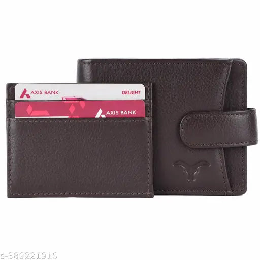 Black leather men's wallet with pen combo, RFID protected, 2 compartments, 5 card slots, gift boxed for men's gifts