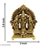 Brass Laxmi Narayana sculpture with Shridevi and Bhudevi, handcrafted by ShreeYaash, premium brass, home decorative item, height 2.9 inches