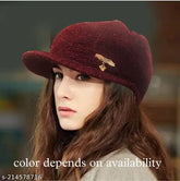 Stylish wool beanie hat for girls, self-designed with cozy fur lining - India