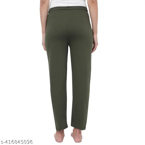 Trendy solid cotton-blend calf-length pyjamas for women, vibrant print, great stitching and colorfast