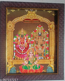 Synthetic Resin, 12x9 inches Indian wall hanging photo frame of Tirupati Lord Srinivasa Balaji with Lakshmi Padmavati thayaar