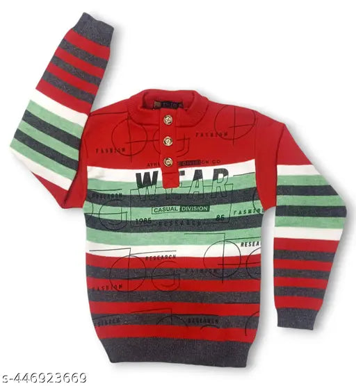 Wool striped net sweater for kids, very comfortable and soft, ideal for boys or girls, India origin