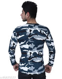 Men's full-sleeve lycra military T-shirt, printed net design for sporty adventures in India