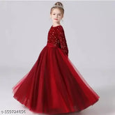 Purple net sequin dress, trendy western wear for girls (age 9-16 years)