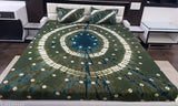 Dark green & green tie-dye cotton double bedsheet, vibrant Rajasthani Bandhani design, ideal for summer adult bedrooms