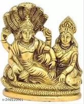 Brass Ansh Trend Shri Laxmi MATA and Shri Narayan Vishnu idol decorative showpiece, Indian God Idols on display