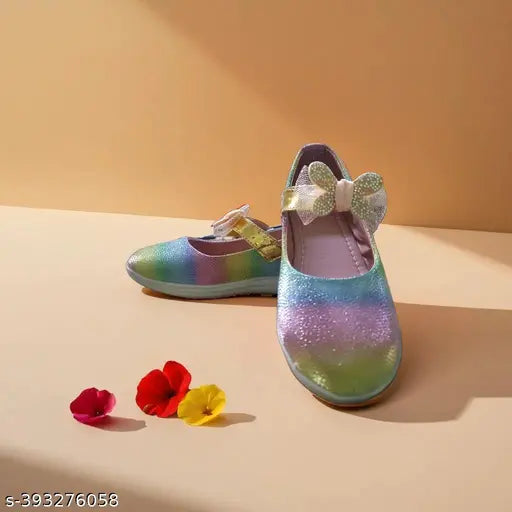 Rainbow patent leather kids sandals with Velcro, sunset sole design, vibrant hues for play and style