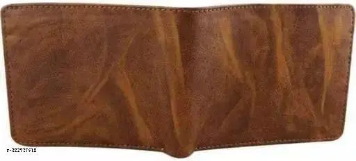 PU leather men's wallet, unique vertical design with numerous compartments for cards, bills, receipts, and a photo slot. Free size (11cm x 9cm), well-crafted in India