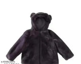 Woolen kids jacket, soft fabric for 5-8 years in solid design, made in India