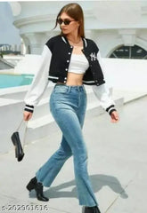 Solid fleece AY Jacket for women's casual wear, long sleeves, sizes S-XL