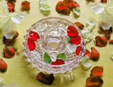 Crystal Turtle Tortoise showpiece for career, longevity, and good luck. Indian-made glass decor with plate, durable and shimmering