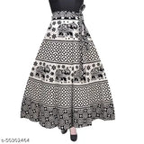 Majestic Women's cotton printed wrap skirt, free size, ideal for casual outfits, Indian-made