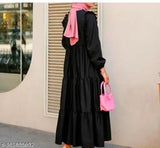 Rayon three-quarter sleeve women's gown - elegant, fashionable, modern, Indian-origin