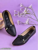 Modern PU slip-on ballerinas for women - solid design, available in sizes IND-4 to IND-8 (Made in India)