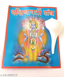 Natural marble Dakshinavarti Narayan Shankh, non-blowing for pooja and home decor