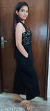 Lycra sleeveless embellished net women's jumpsuit, Pretty Women Jumpsuits India fashion