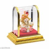 Acrylic glass box Ganesh idol, multi-colored figurine showpiece for car dashboard or home decor, 5.5cm x 9cm x 7.5cm in size. Handcrafted Lord Ganesha with left trunk, perfect gift for Diwali or religious decoration