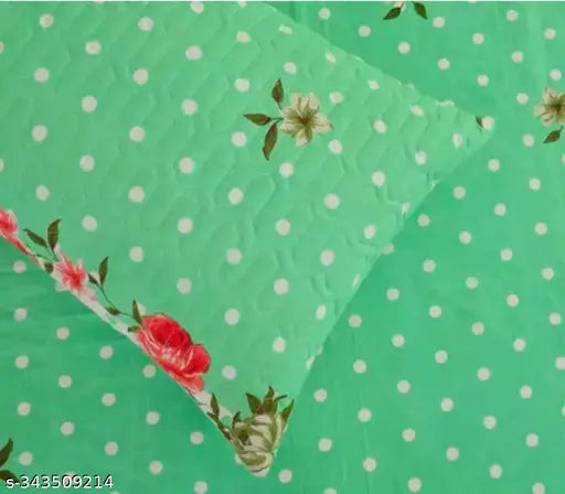 Multicolor floral embroidered polycotton 5pc bedsheet set (1 King, 2 pillow covers, 2 cushions), ideal for summer adults