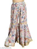 Limited Edition Kora Muslin Sharara Set for Girls - Traditional Ethnic Wear, vibrant colors, 3/4 sleeves, festive occasions, Indian heritage