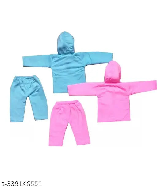 Soft cotton twin set for boys, solid print top and bottom, 0-12 months, Indian origin