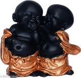 Poly resin laughing Buddha statue for home decor, 11cmx5cmx5cm, handcrafted in India
