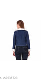 Embroidered denim women's jacket, long sleeves, size S (32in bust, 24in length)