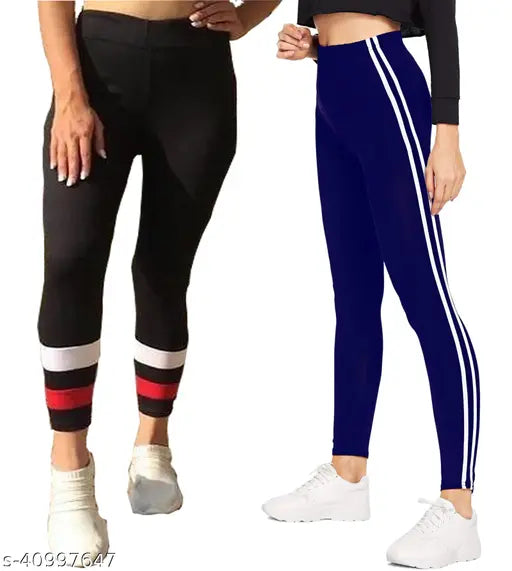 Cotton blend women's jeggings combo pack of 2, solid color, various waist and hip sizes available from 26-34 inches