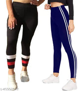 Cotton blend women's jeggings combo pack of 2, solid color, various waist and hip sizes available from 26-34 inches