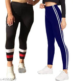 Cotton blend women's jeggings combo pack of 2, solid color, various waist and hip sizes available from 26-34 inches