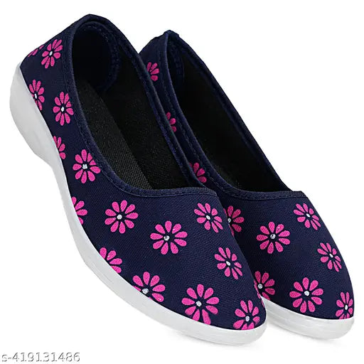 Synthetic ballerina shoes, Women's & Girls, slip-on style from SAINI UDYOG - India sizes IND-5 to IND-8