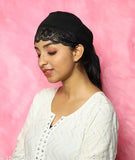 Cotton canvas self-designed Fancy Hijab Cap (Pack of 2), trendy modern Islamic headwear for women, India origin