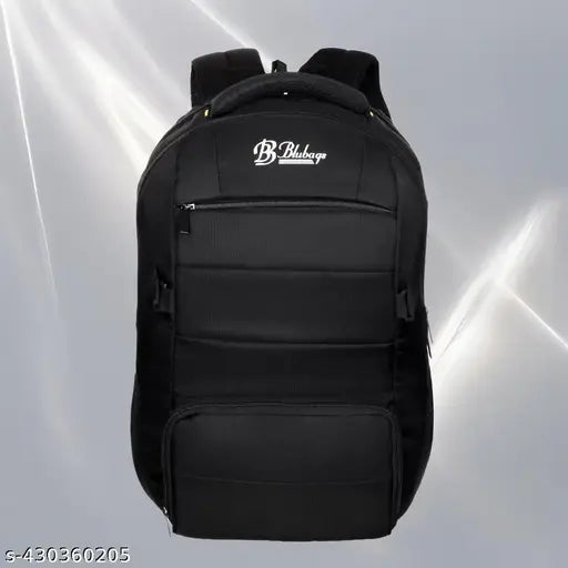 Black waterproof polyester school bag, large unisex design with 3 compartments, ideal for college and laptops, free size (21cm x 15cm), made in India