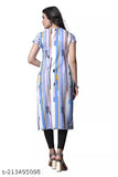 Multicolor print crepe straight kurti for plus size women, India-made
