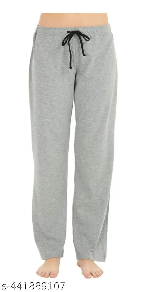 Grey and black maxi length cotton pyjama set for women, combo pack of 2