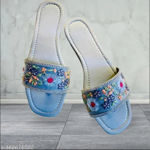 Synthetic leather open-back bellis for women and girls. Versatile, slip-on style, trendy footwear in various sizes (IND-4 to IND-9), originating from India