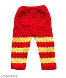 Woolen knitted front open sweater combo set with hood pyjami and bootie in self-design net, perfect winter wear for babies aged 0-6 months from India