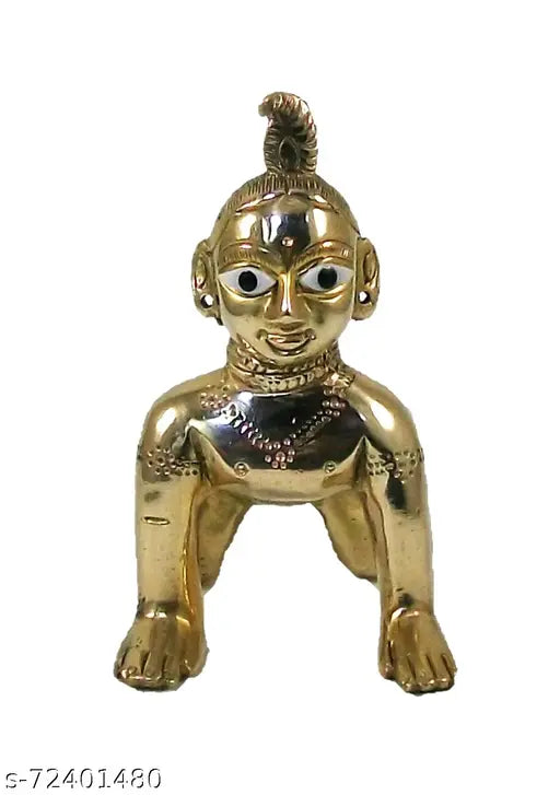 Handcrafted Brass Bal Radha Rani Idol (35 inch) - NEO CLASSIC Ashtadhatu, ideal for prayer and festivals