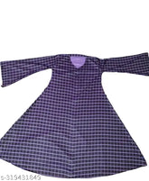 Traditional stripe-patterned cotton burqa in matte Nida fabric, three-quarter sleeve length, free size for women