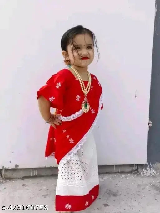 Abstract rayon lehenga Hakoba with cotton dupatta, short sleeves, printed pattern, semi-stitched net. High-quality Indian baby clothing in sizes 3-12 months