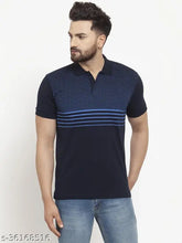 Navy Blue Cotton Wild West Printed Half Sleeve T-Shirt for Men on a hanger
