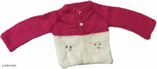 Handmade wool sweater set for babies, solid pattern, long sleeves, 0-6 months, India origin