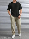 Men's cotton blend oversized dropshoulder T-shirt, solid round neck, short sleeves - perfect for casual outfits and everyday wear. Available in various colors and sizes, made with premium materials for comfort and durability, India origin
