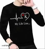 Polyester three-quarter sleeve men's printed t-shirt, available in S, M, L, XL, XXL