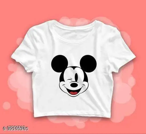 Stylish printed cotton short-sleeve women's t-shirt, available in S, M, L, XL sizes for Bust (34in-40in) & Length (16in-17in), trendy fashion find from Jollify India